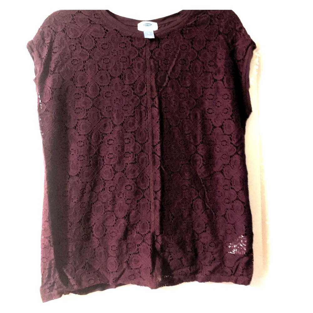 Burgundy Lace Blouse